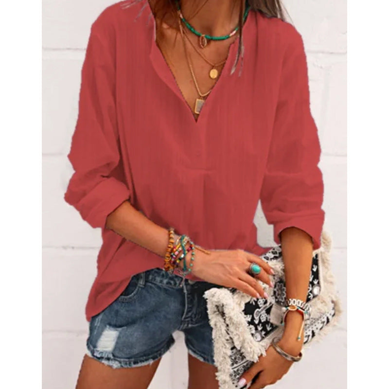 Matilda Fold-Over Collar Blouse