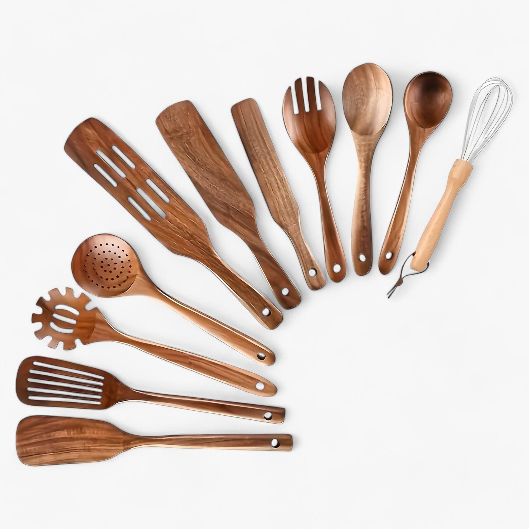 EcoWood wooden kitchen utensil set with 11 pieces