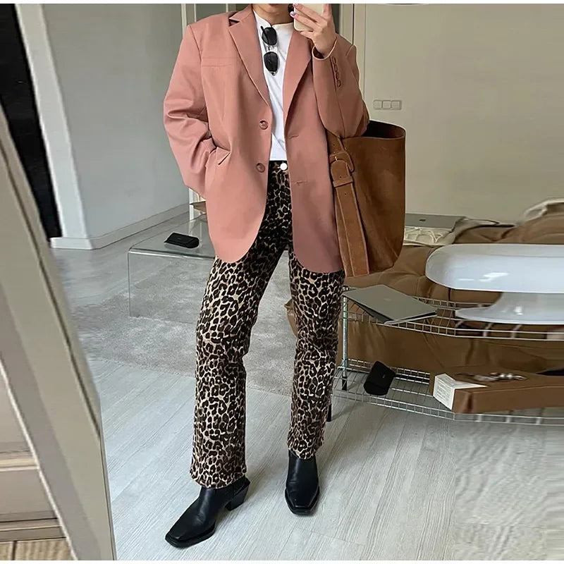 Leila -  Leopard print jeans