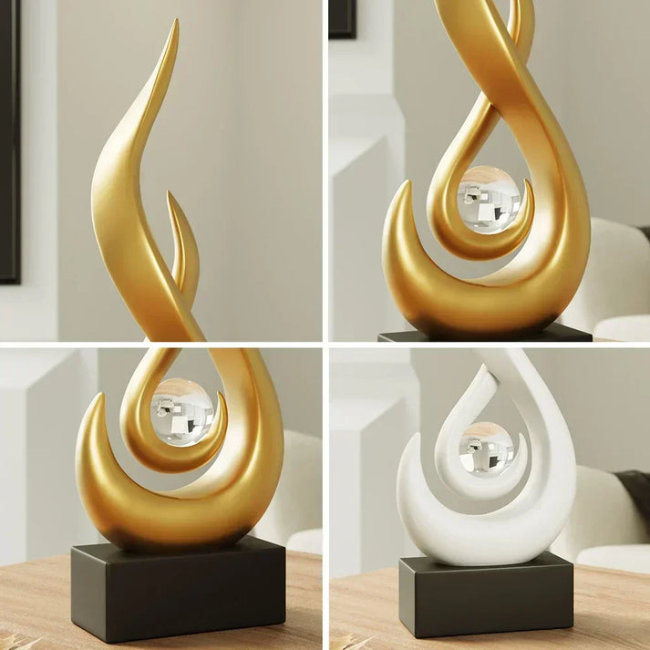 FlowSphere decorative sculpture - elegant room decoration