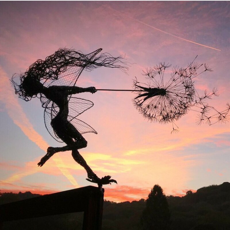 Fairy on a Milk Thread Art Sculpture