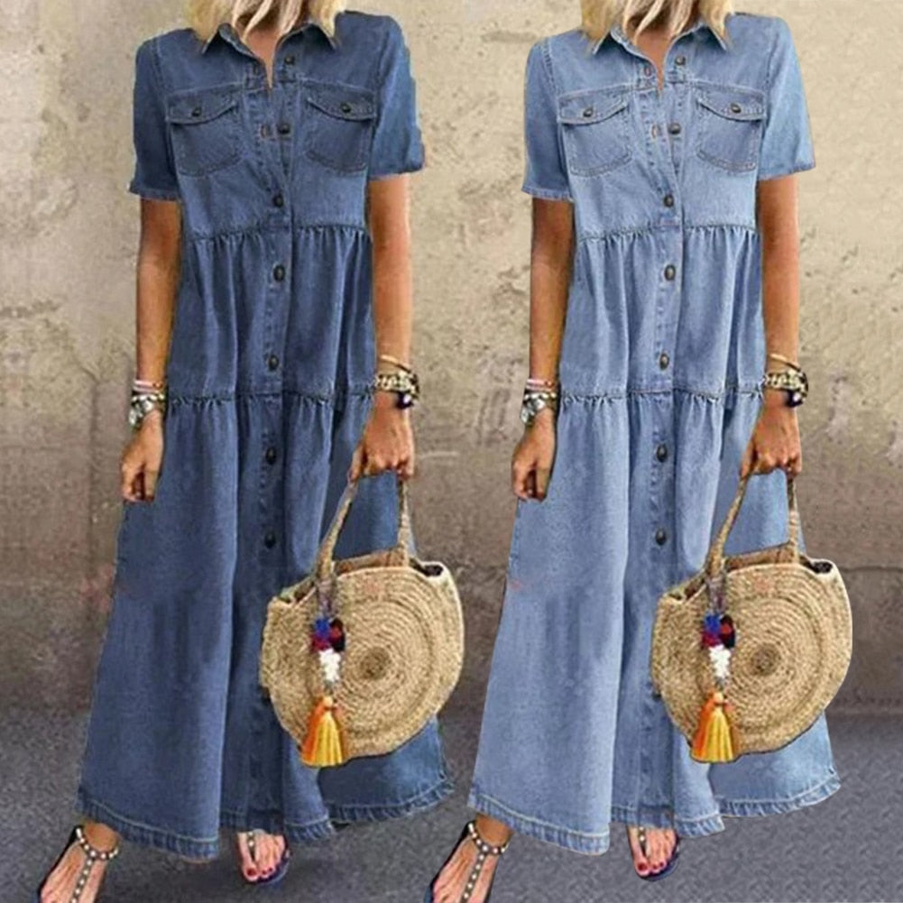 Brenda Maxi Denim Dress