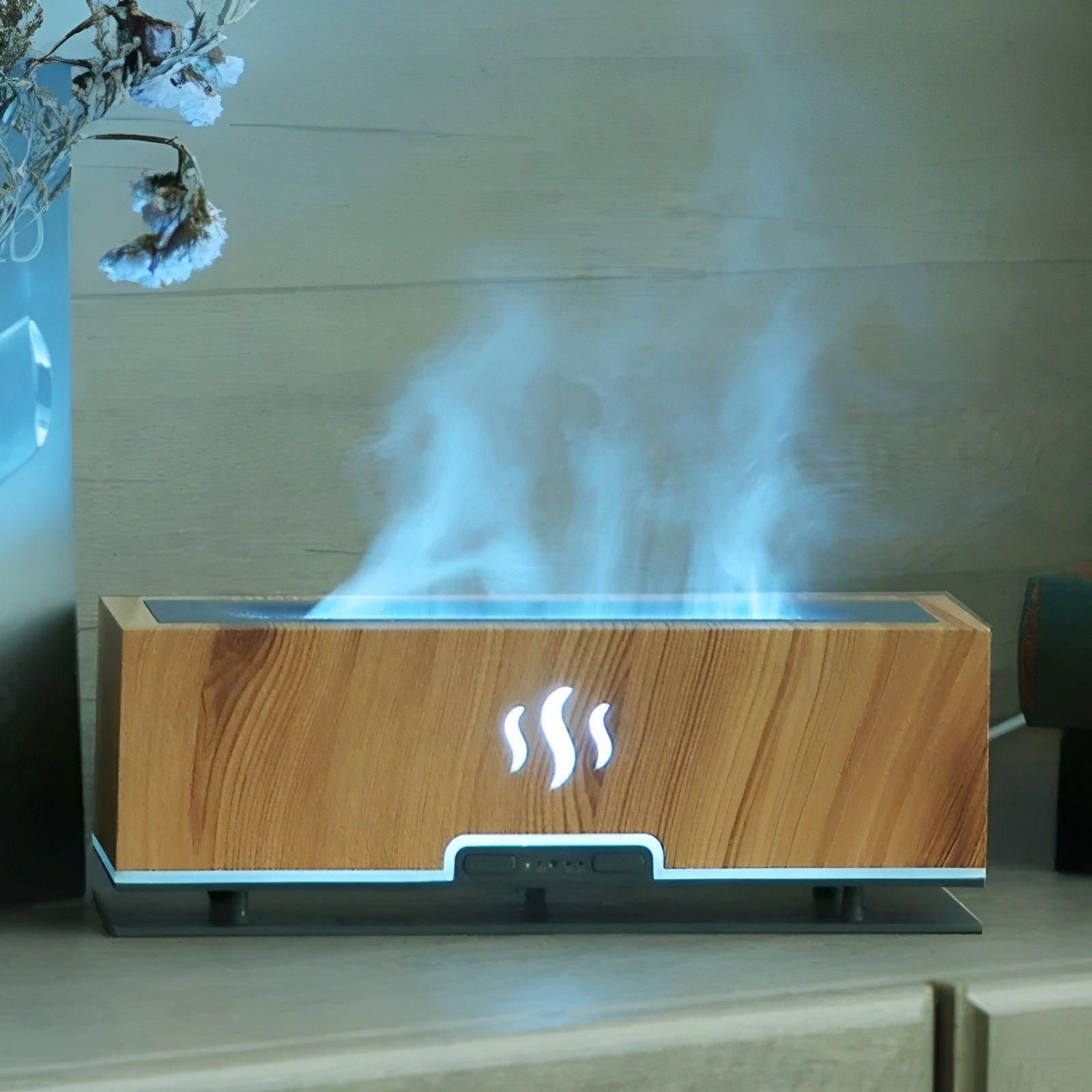 Portable humidifier with flame light and fragrance