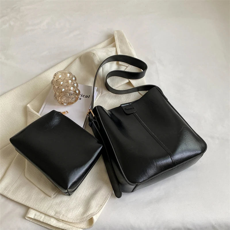 Ella- Retro Wide Strap Soft PU Leather Crossbody Bags