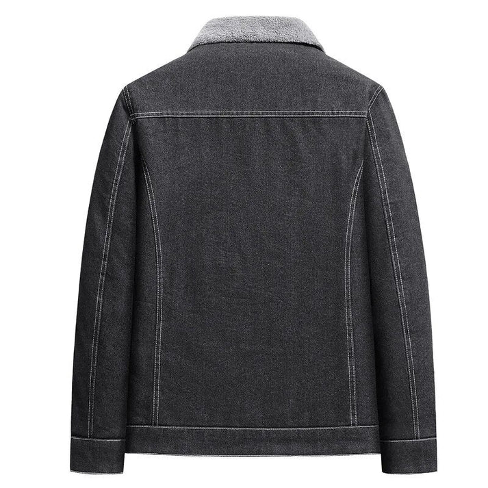 Lucas - Fleece-lined denim jacket with zipper