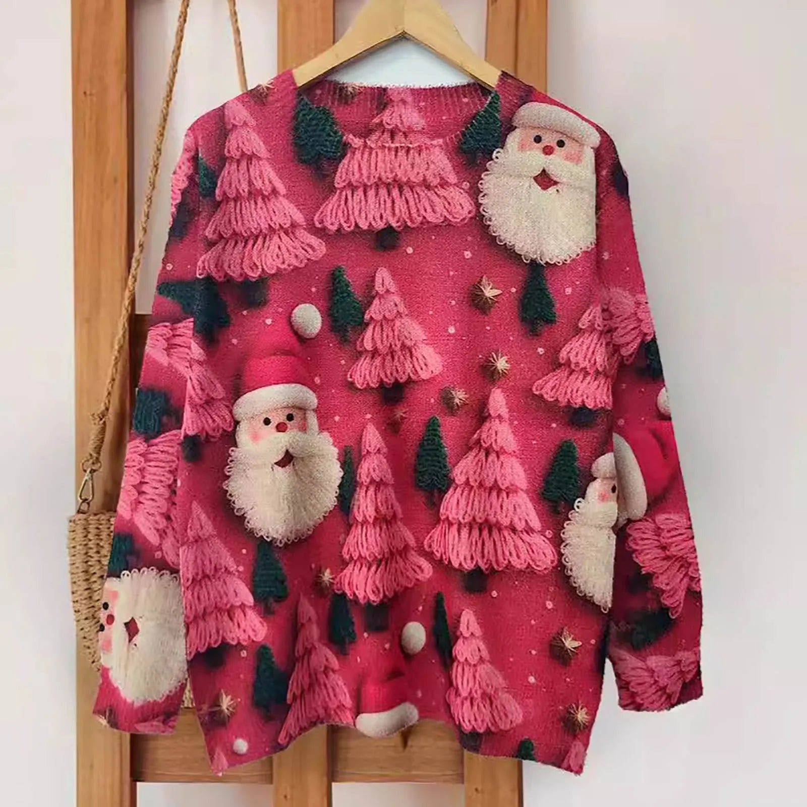 Martha - Round Neck Christmas Printed Long Sleeve