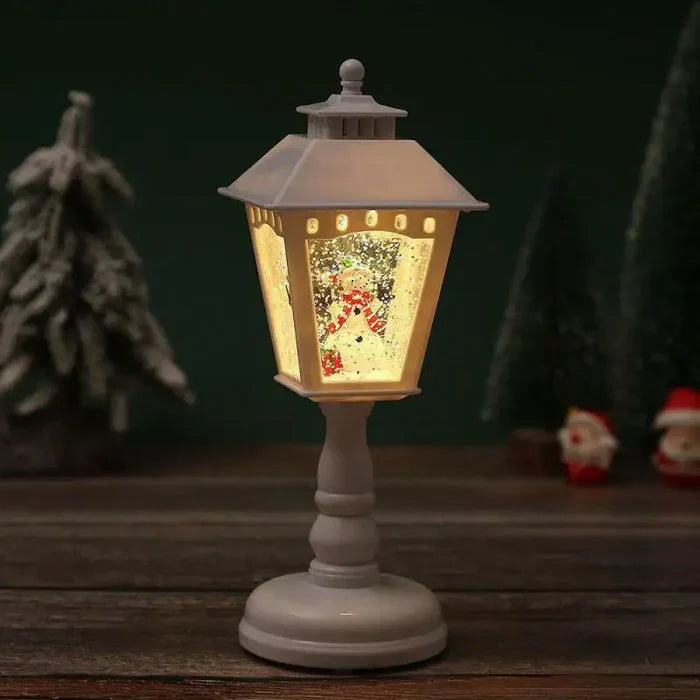 Glittering Christmas Snow Lantern with Light