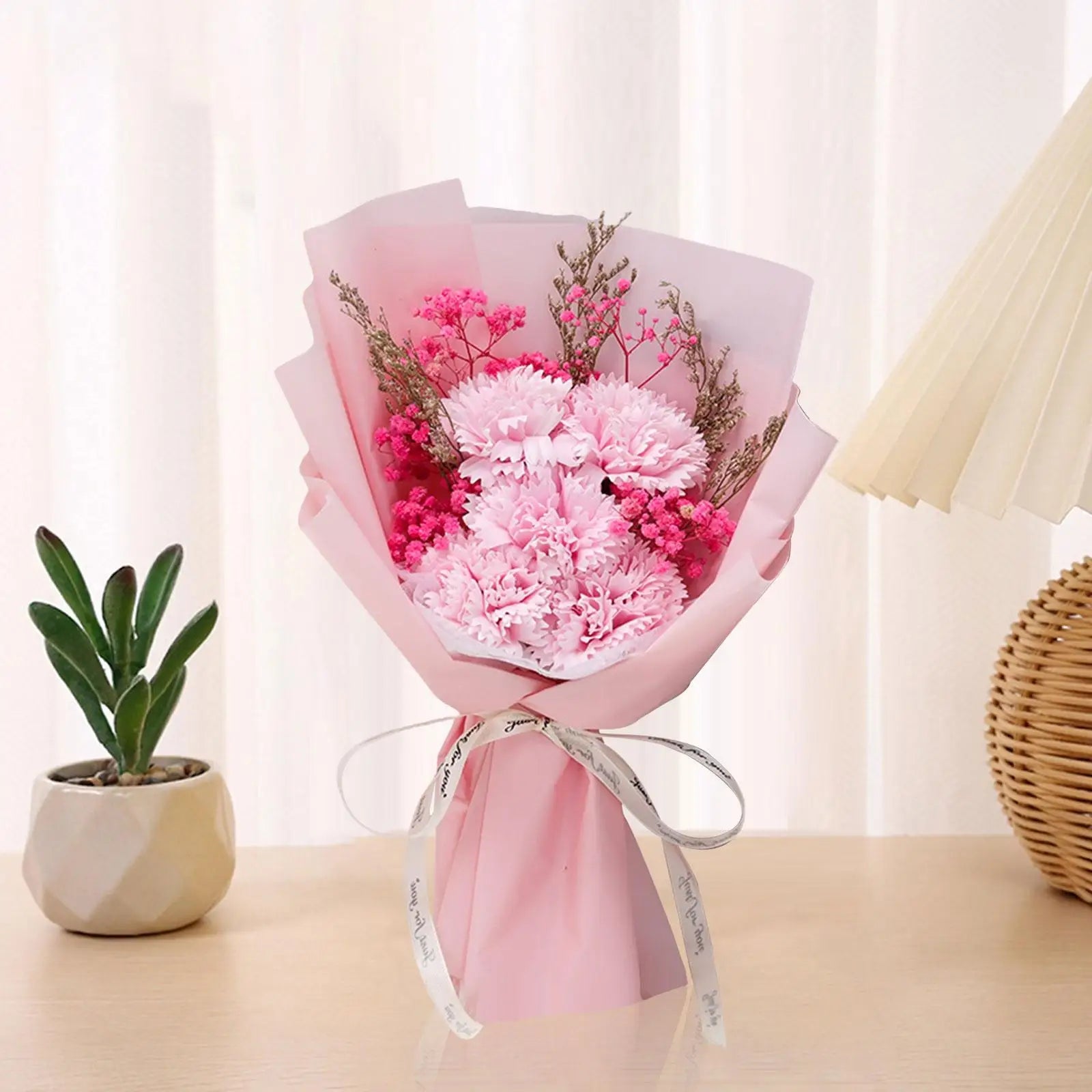 Flower bouquet with fragrant soap