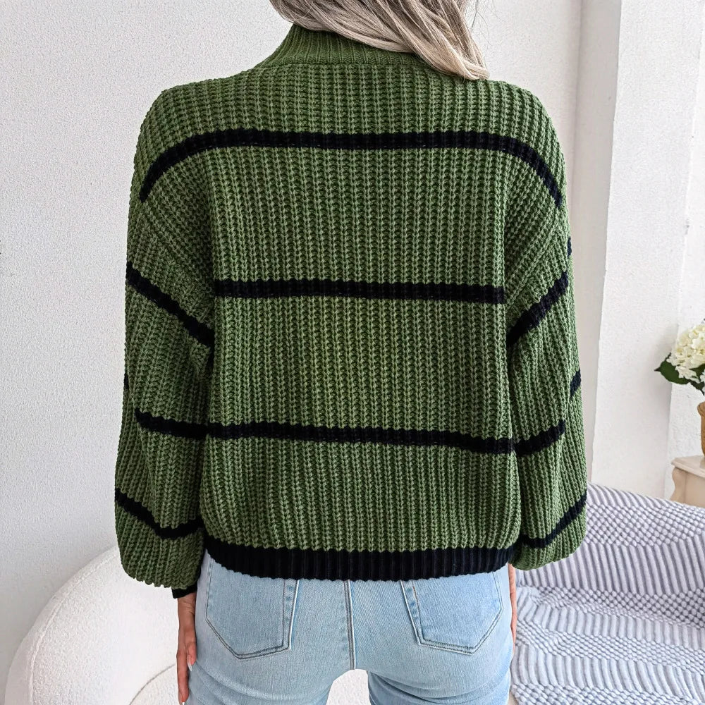 Letecia Minimalist Striped Knit Sweater