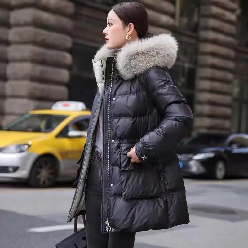 Seleste fashion puffer jacket in faux fur