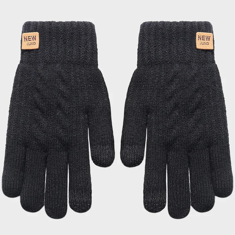 Thermal wool gloves with touchscreen - winter driving gloves