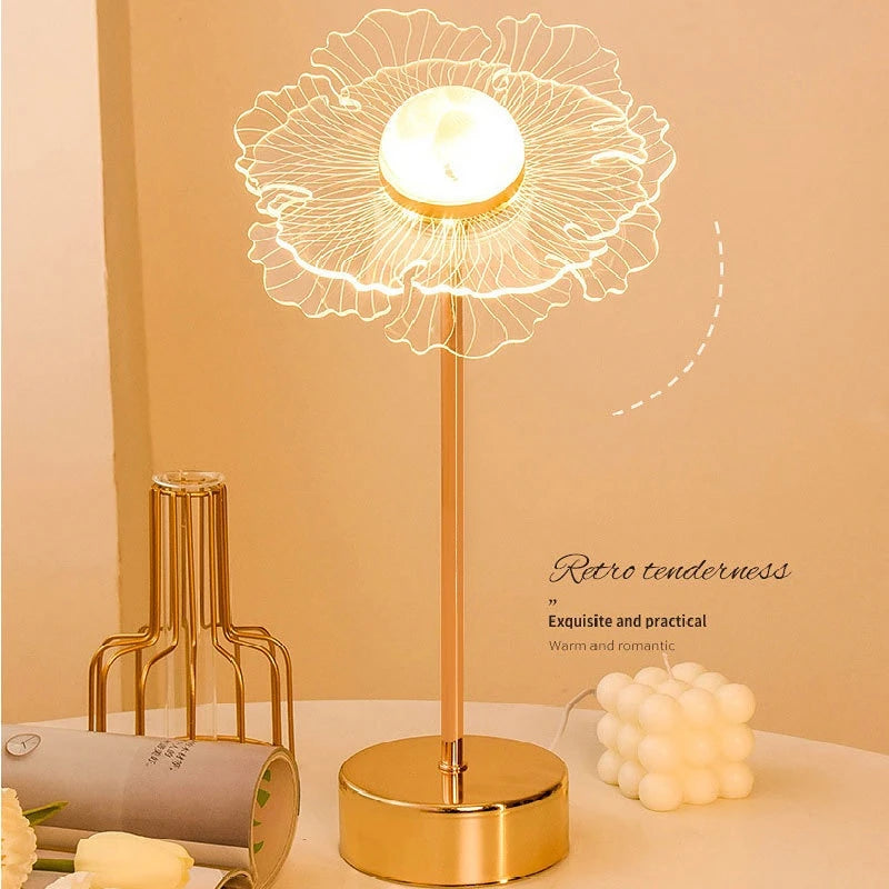 Retro Gold Acrylic LED Desk Lamp