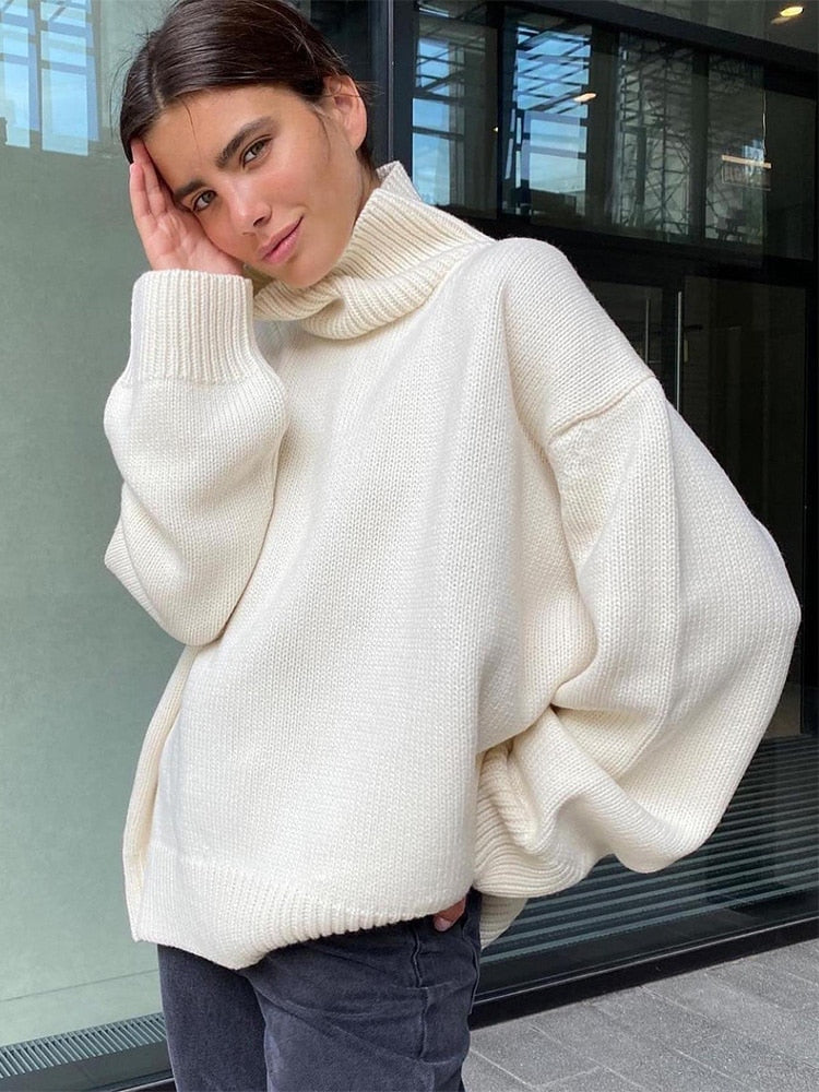 Sevi - Oversized knitted roll-neck sweater