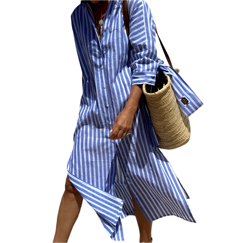 Clara – Striped Shirt Dress with Chic and Sophisticated Style