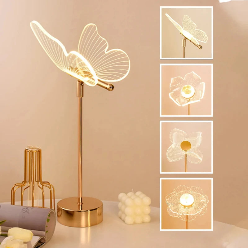 Retro Gold Acrylic LED Desk Lamp