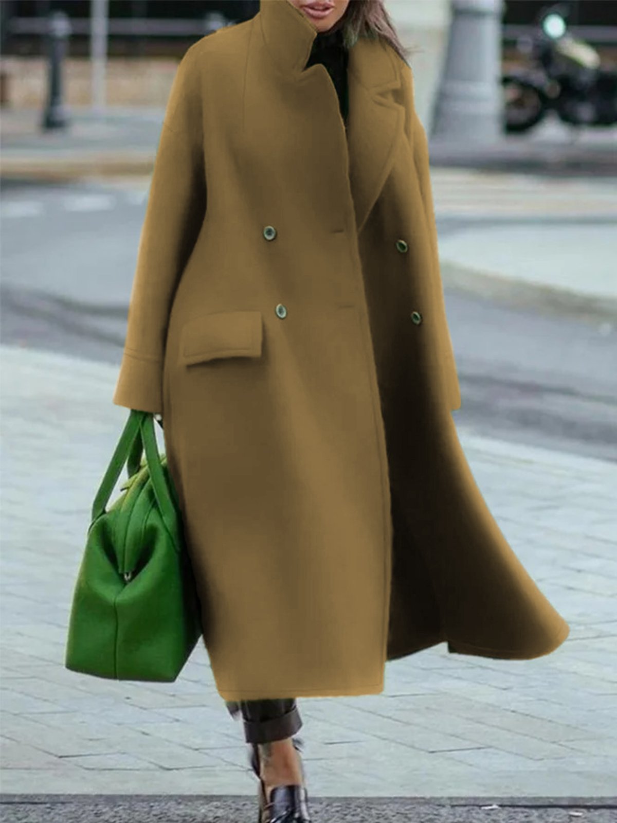 Alicia - Elegant double-breasted long coat