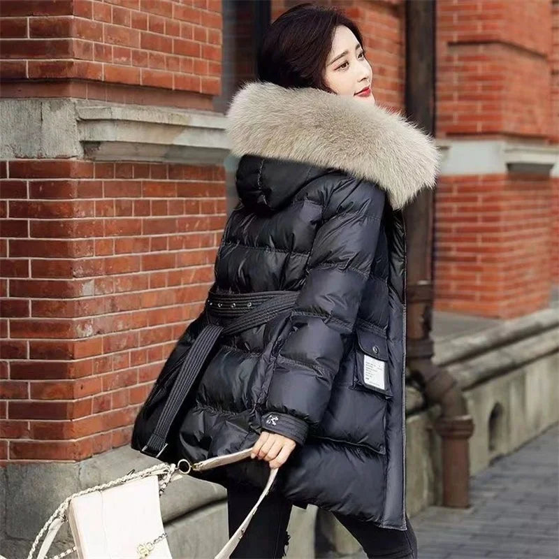 Seleste fashion puffer jacket in faux fur