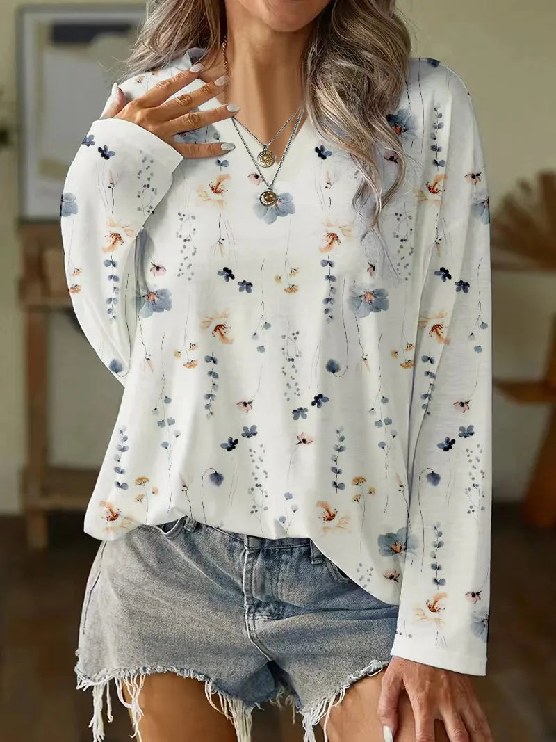 Daisy Floral V-Neck Blouse