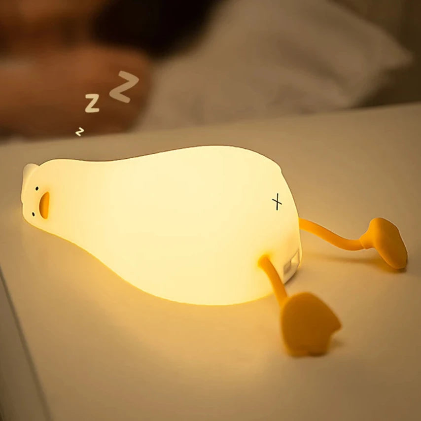 Cute Duck Nightlights Rechargeable Silicone Lamp