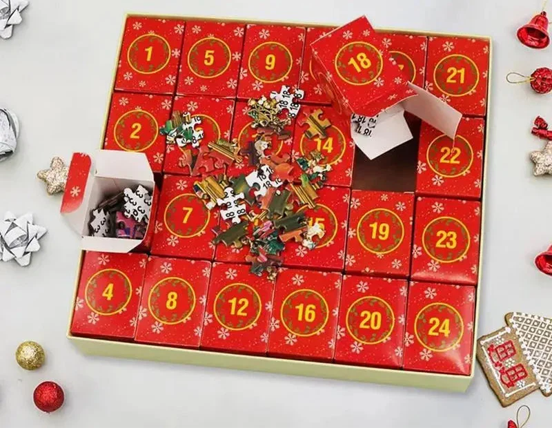 Advent calendar with puzzles for counting down to Christmas