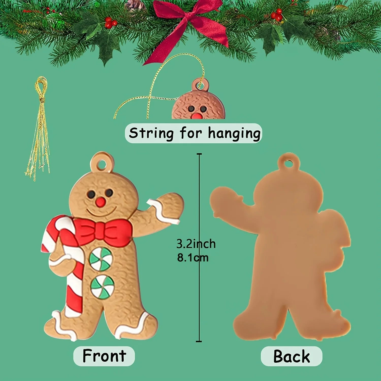 12-Piece Gingerbread Man Ornaments Set