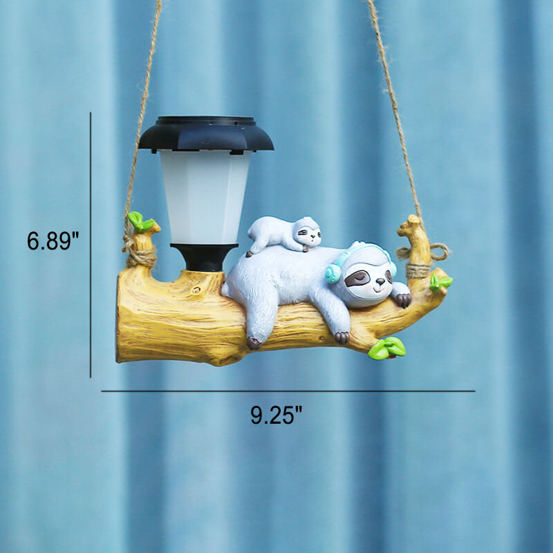 GlowSloth – Funny Outdoor Wall Light with Two Sloths Resting on a Branch
