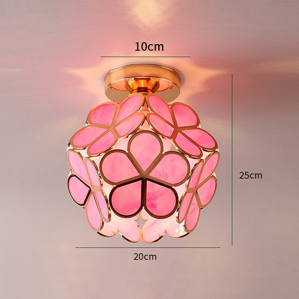 Flowers Style Glass Ceiling Lamp