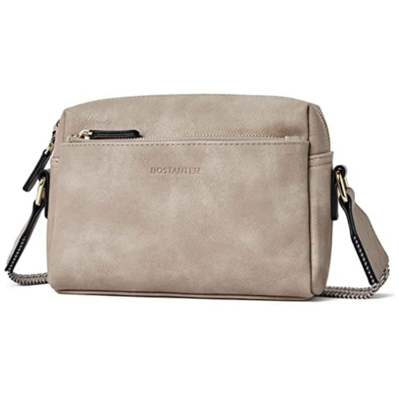Luisa - Shoulder bag with triple zipper and striped strap