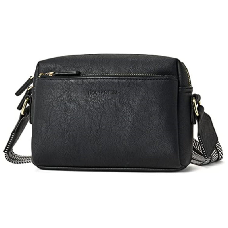 Luisa - Shoulder bag with triple zipper and striped strap