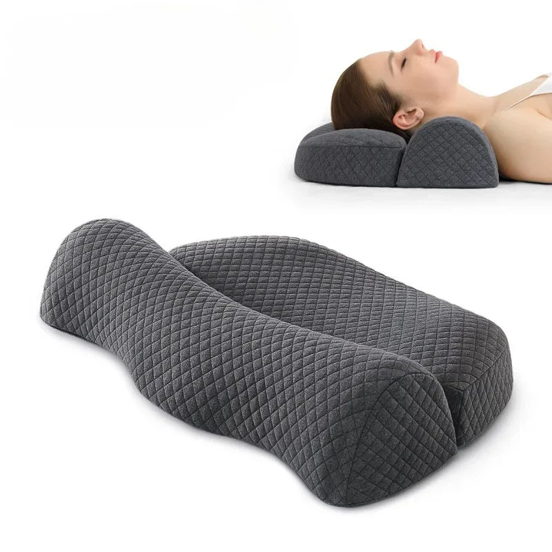 Memory foam neck pillow for pain relief