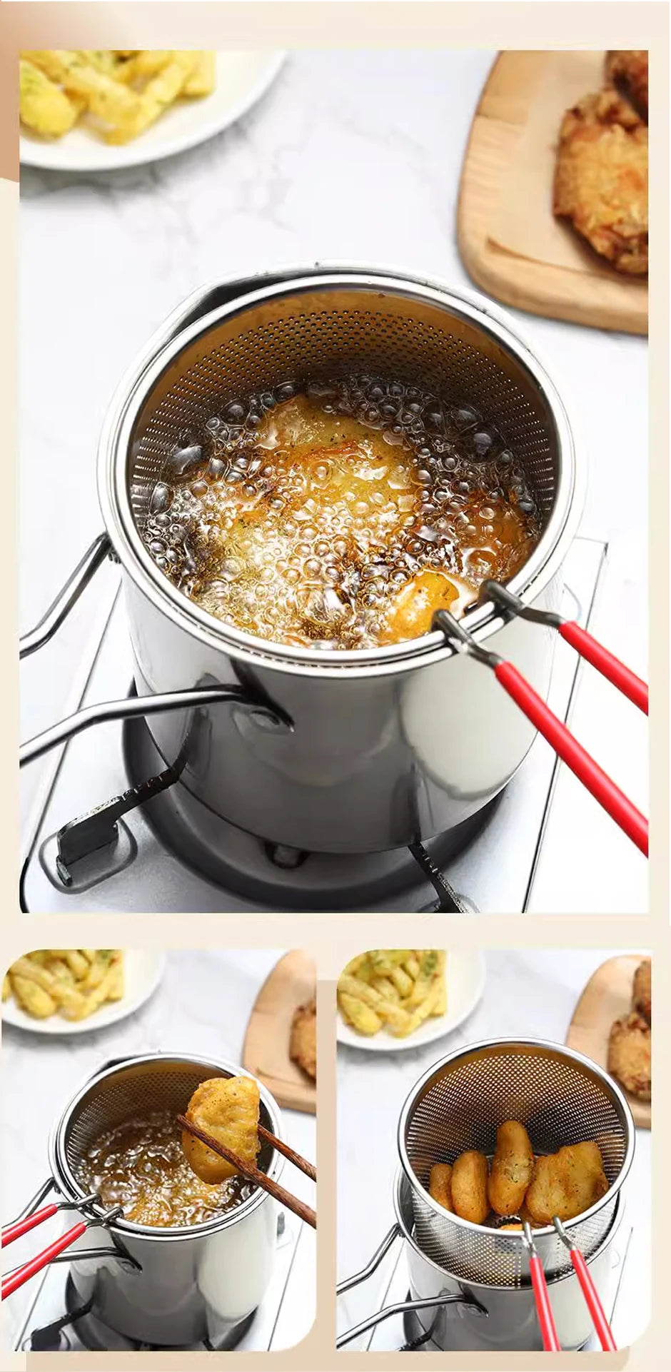 CookPro - Compact Oil Saving Deep Fryer Set