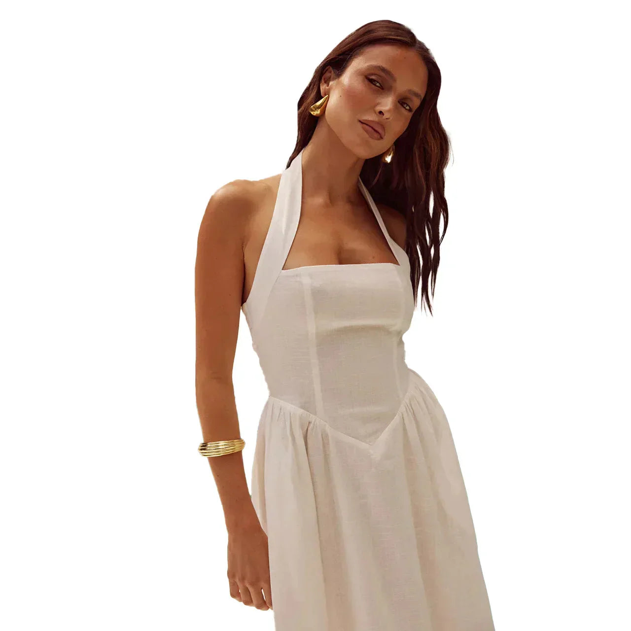 Pernilla – Elegant Maxi Dress with Halterneck Cutout