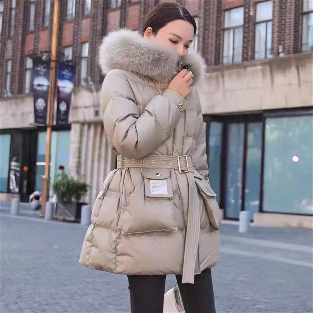 Seleste fashion puffer jacket in faux fur