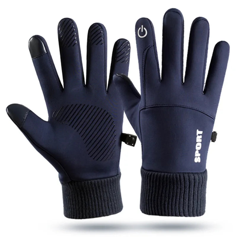 Touchscreen fleece gloves for winter use - waterproof and windproof for cycling, running, and skiing.