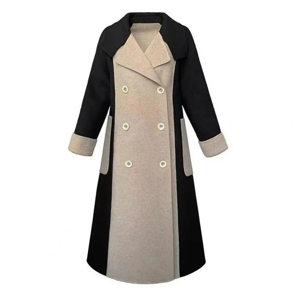 Letecia Two-Toned Wool Coat with Belt