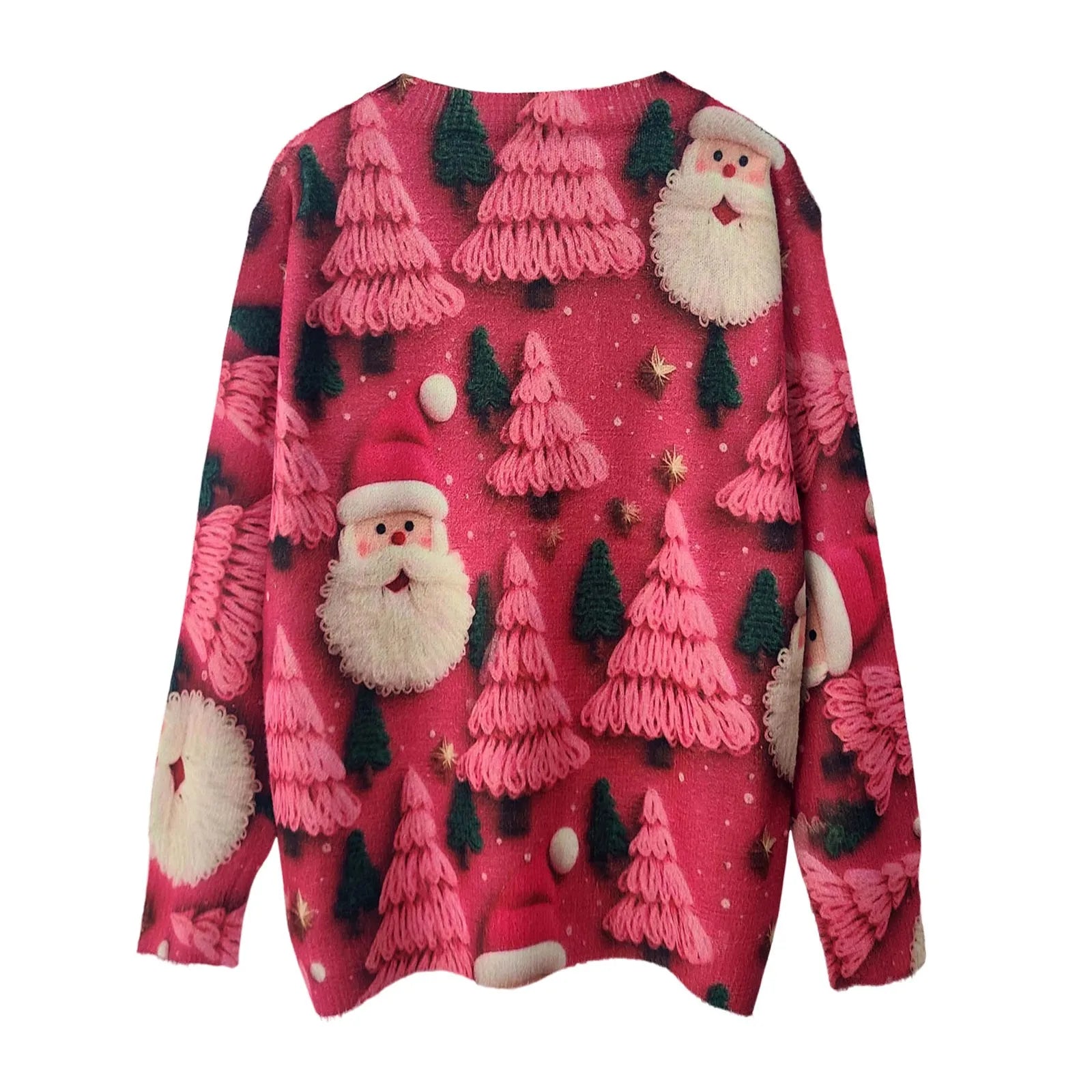 Martha - Round Neck Christmas Printed Long Sleeve