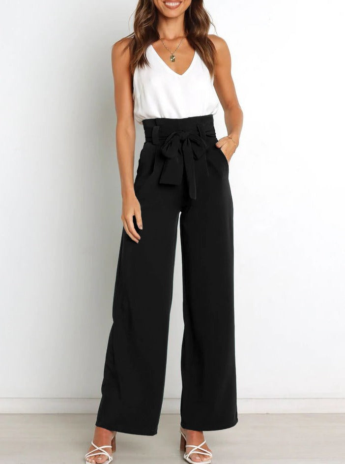 Rose | Tie Ribbon Front Trousers for Women