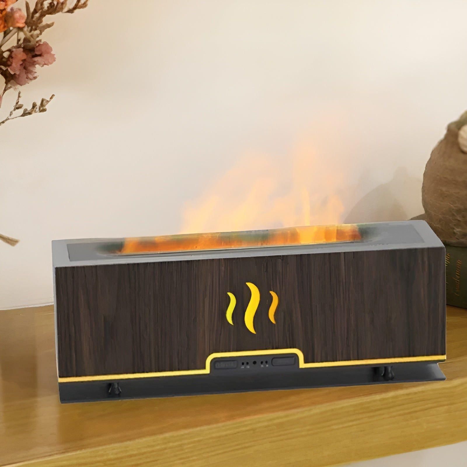 Portable humidifier with flame light and fragrance