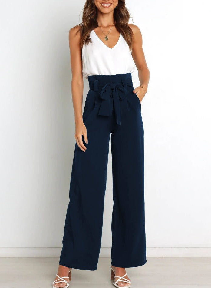 Rose | Tie Ribbon Front Trousers for Women