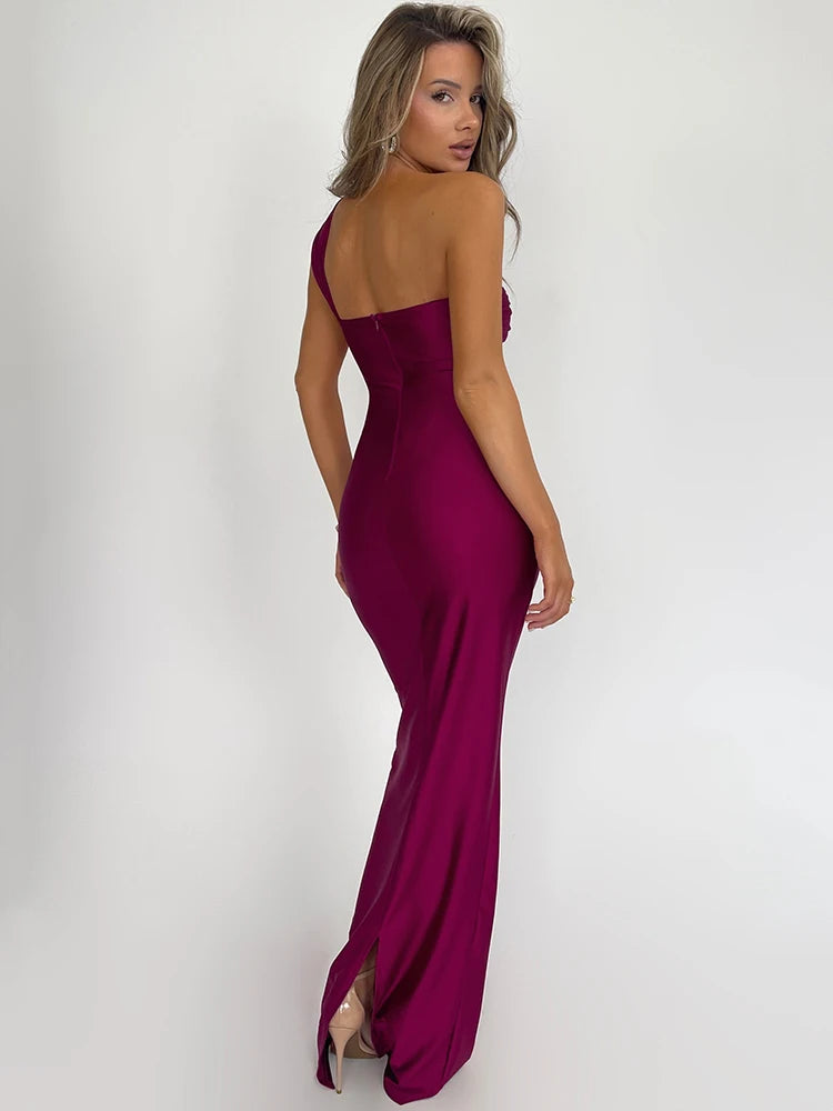 Serena - One Shoulder Sleeveless Bodycon Long Dress