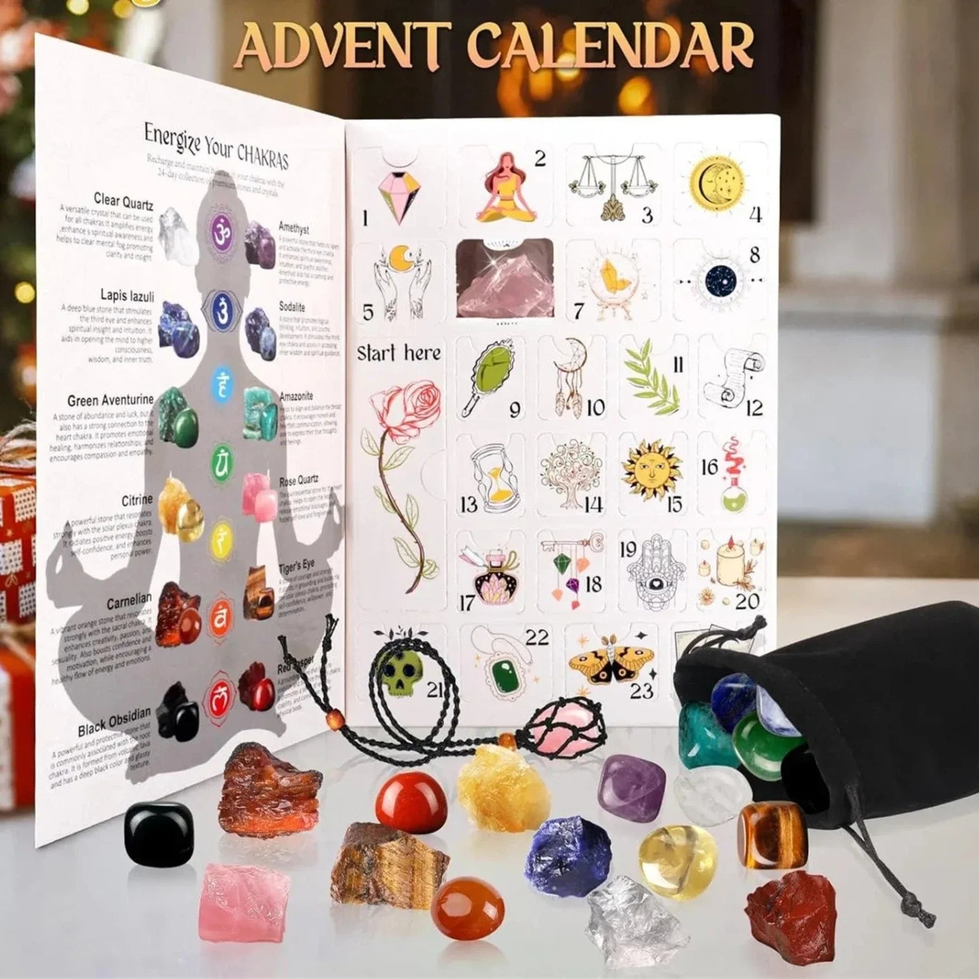 Crystal Chakra Stones - Advent Calendar for Christmas