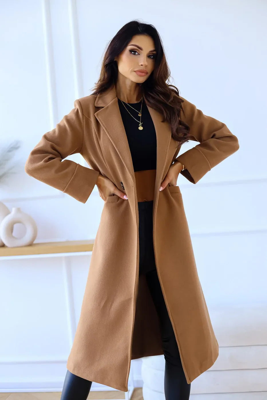 Sara long wool coat for women