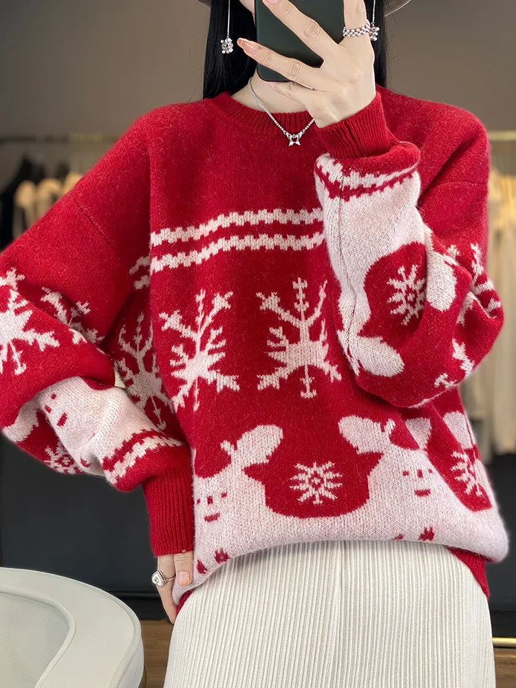 Dana - Women Christmas Knitted Wool Pullover