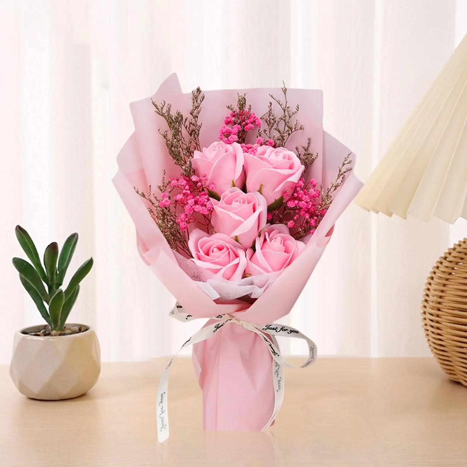 Flower bouquet with fragrant soap