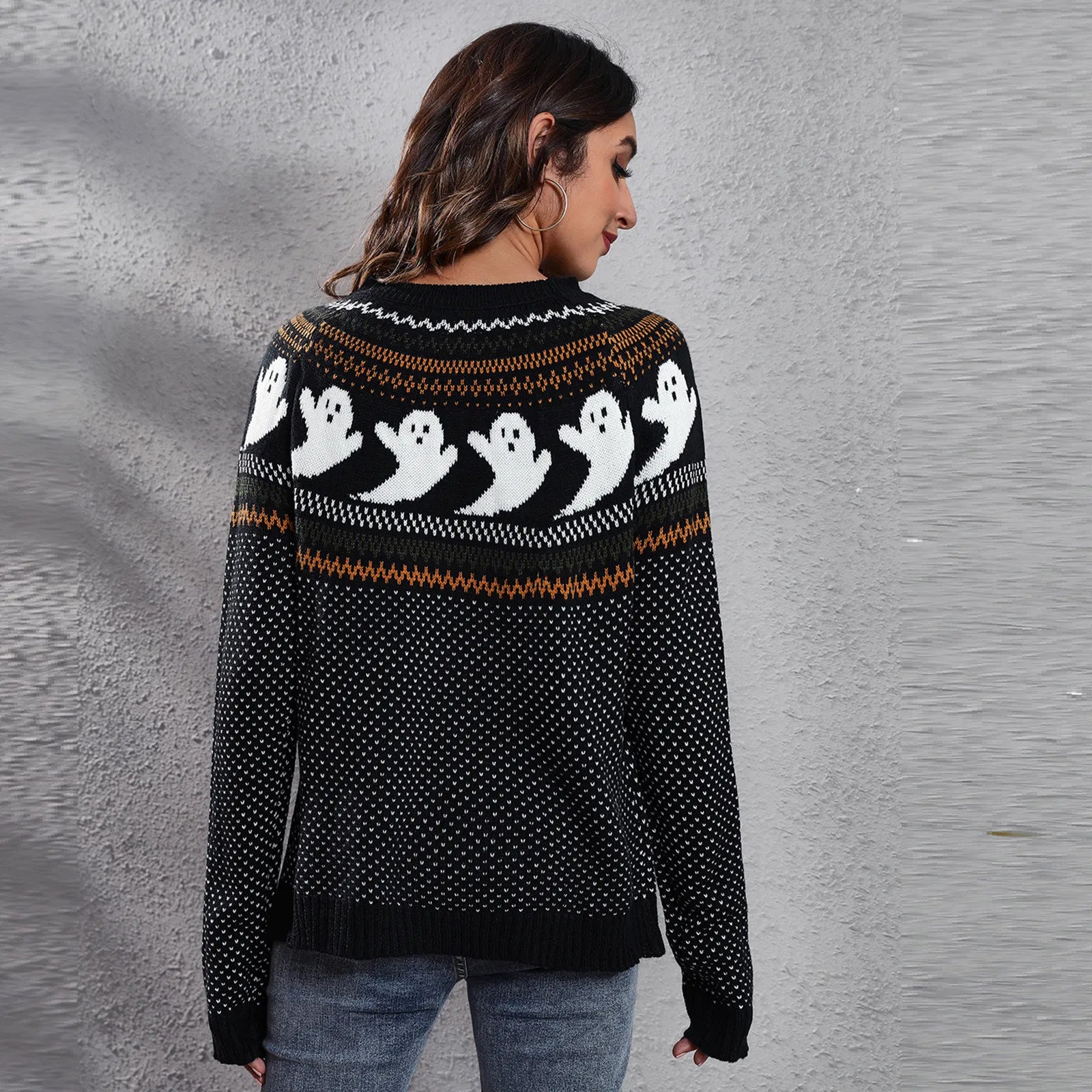 Halloween Ghost Vintage Pullover