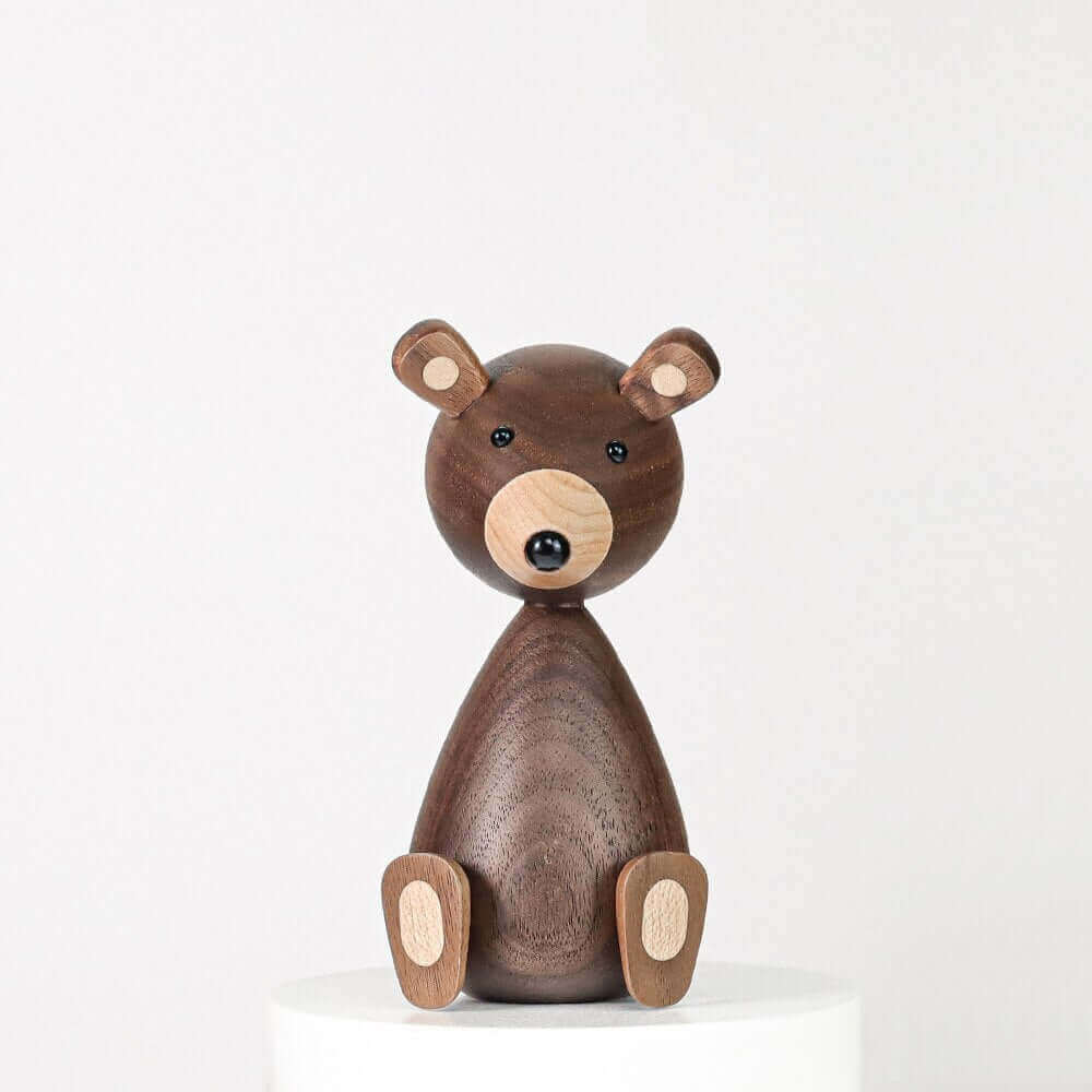 WoodlandWhimsy – Legend Bear Wooden Figure with Minimalist Charm
