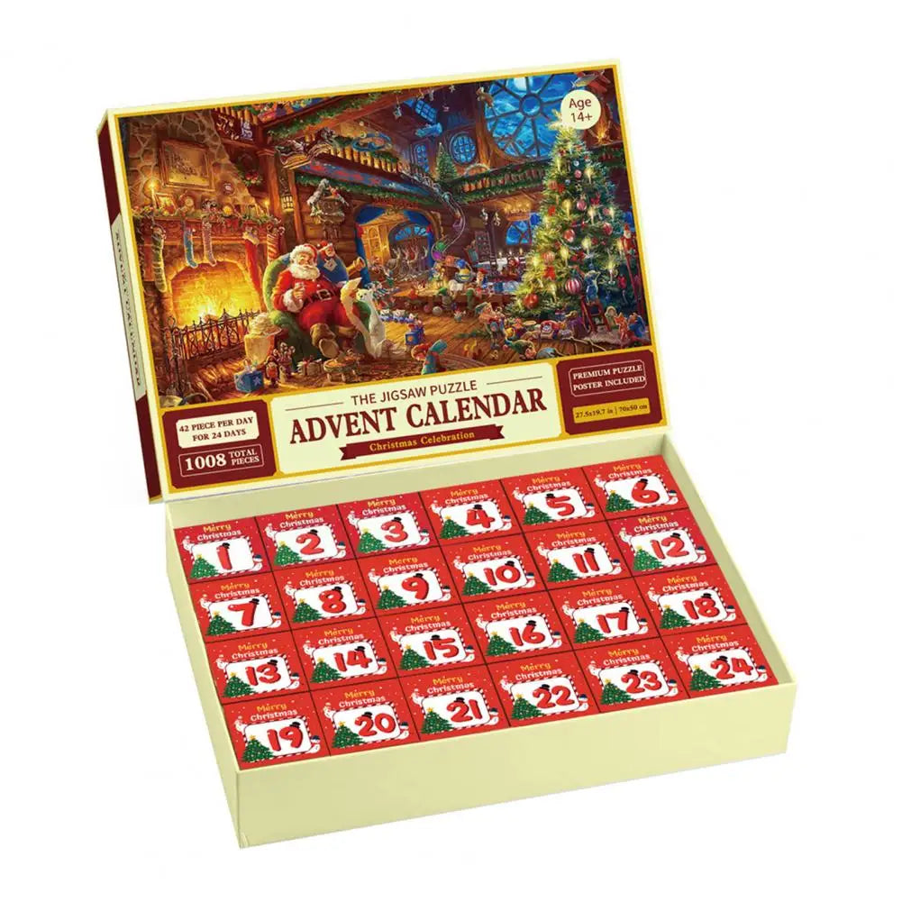 Advent calendar with puzzles and countdown