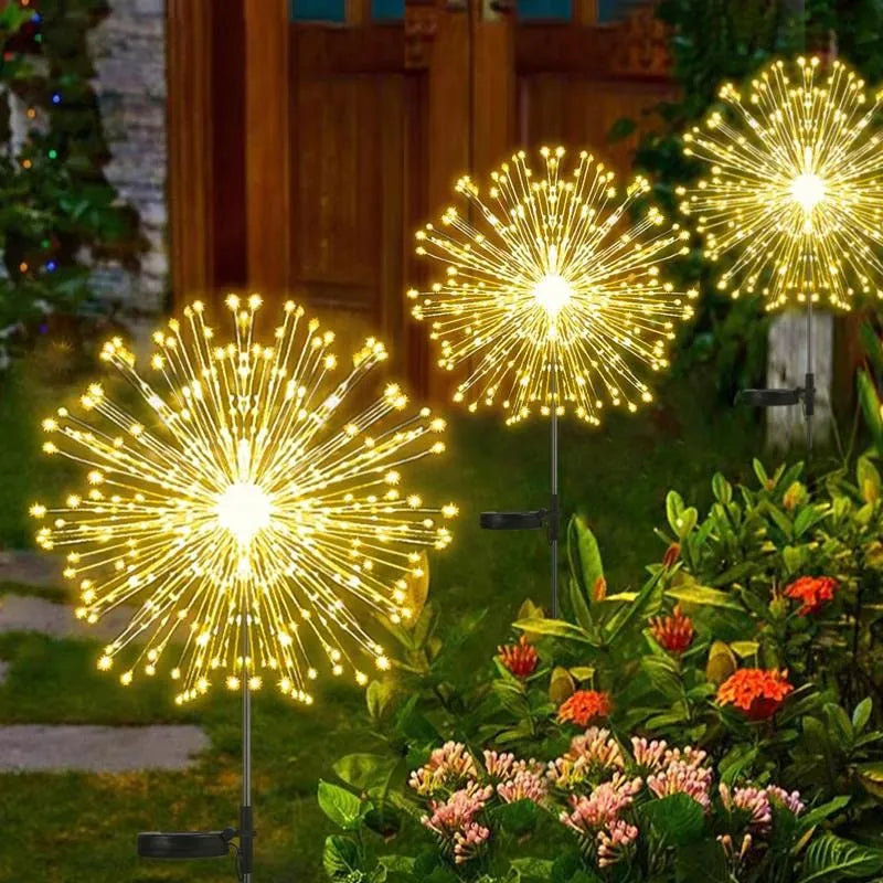 Waterproof Solar-Powered LED Firework Lights