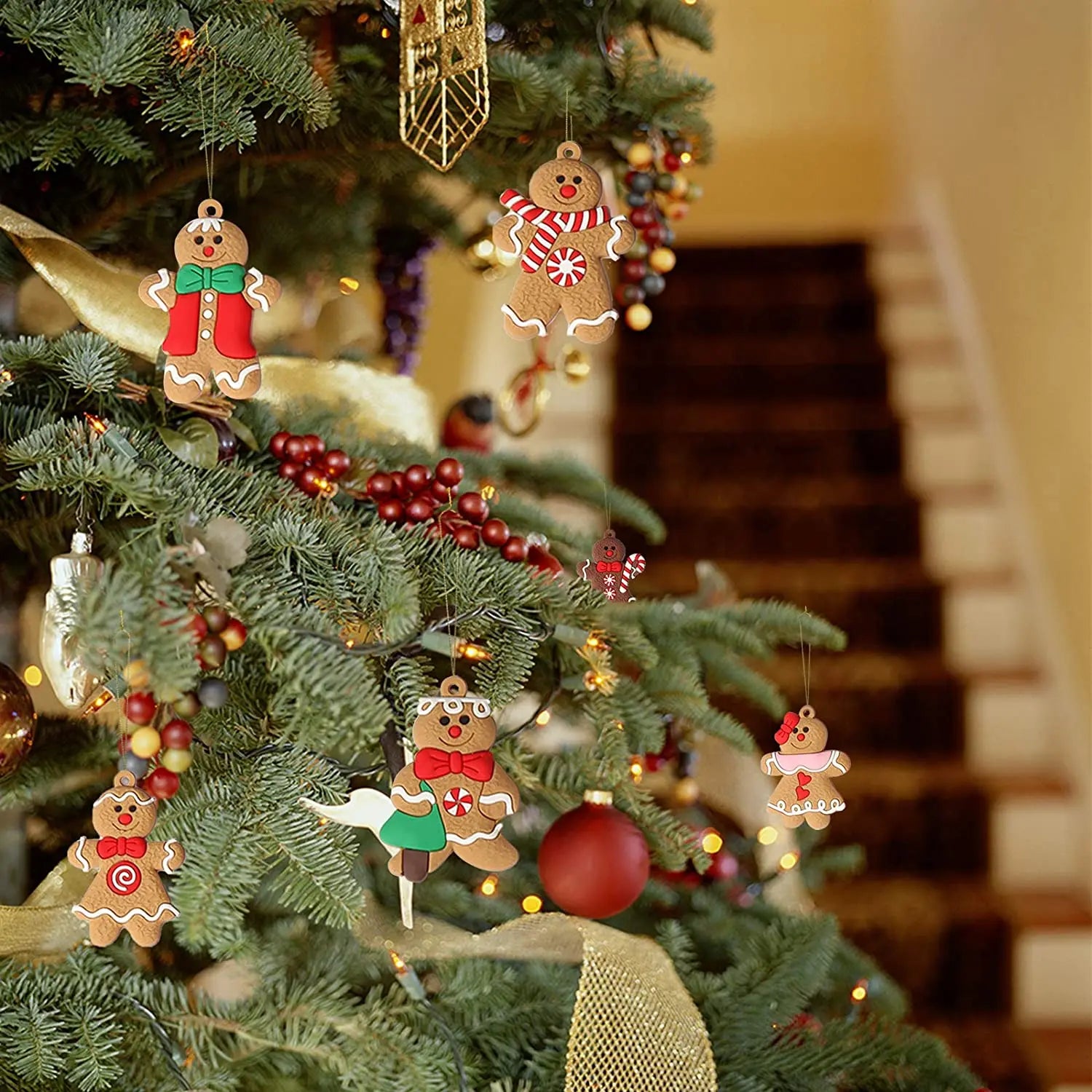 12-Piece Gingerbread Man Ornaments Set