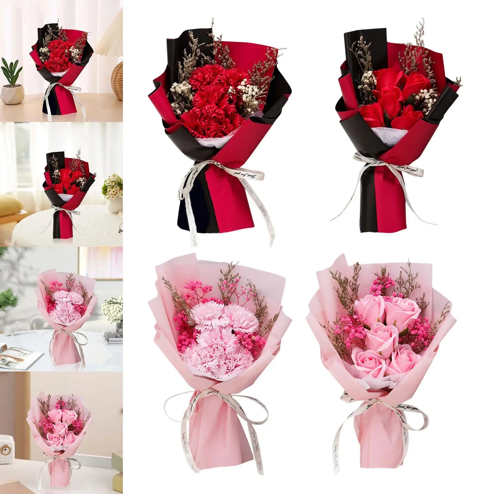 Flower bouquet with fragrant soap